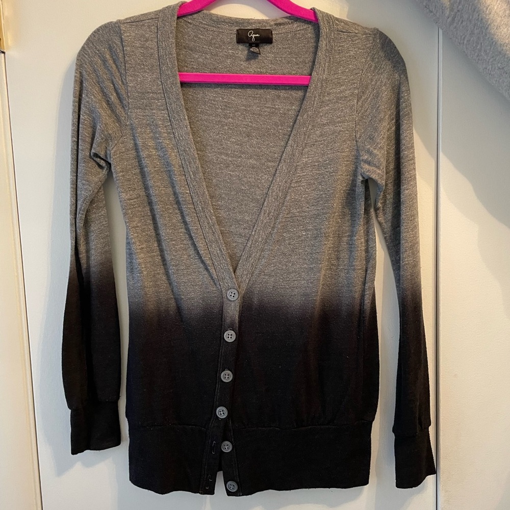 Aqua cardigan, gray/black ombré style